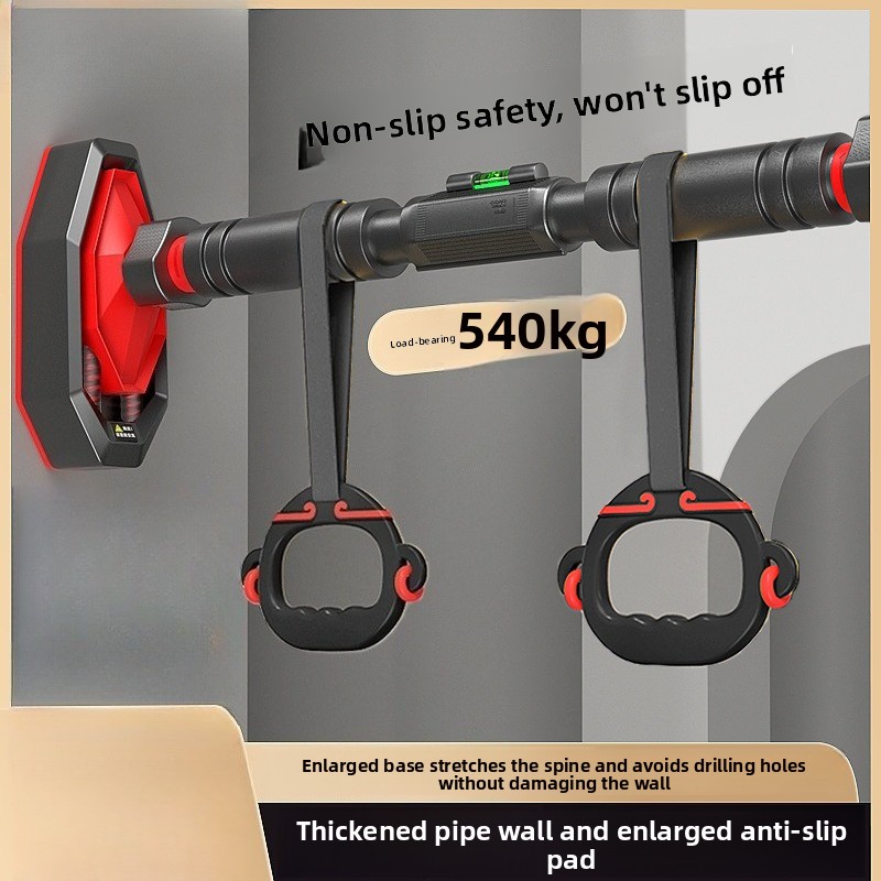 Home Gym No Equipment - บาร์โหนติดประตูในบ้าน ไม่ต้องเจาะ พร้อมห่วงแขวน อุปกรณ์ออกกำลังกายสำหรับครอบครัว บาร์โหน อุปกรณ์ฟิตเนส