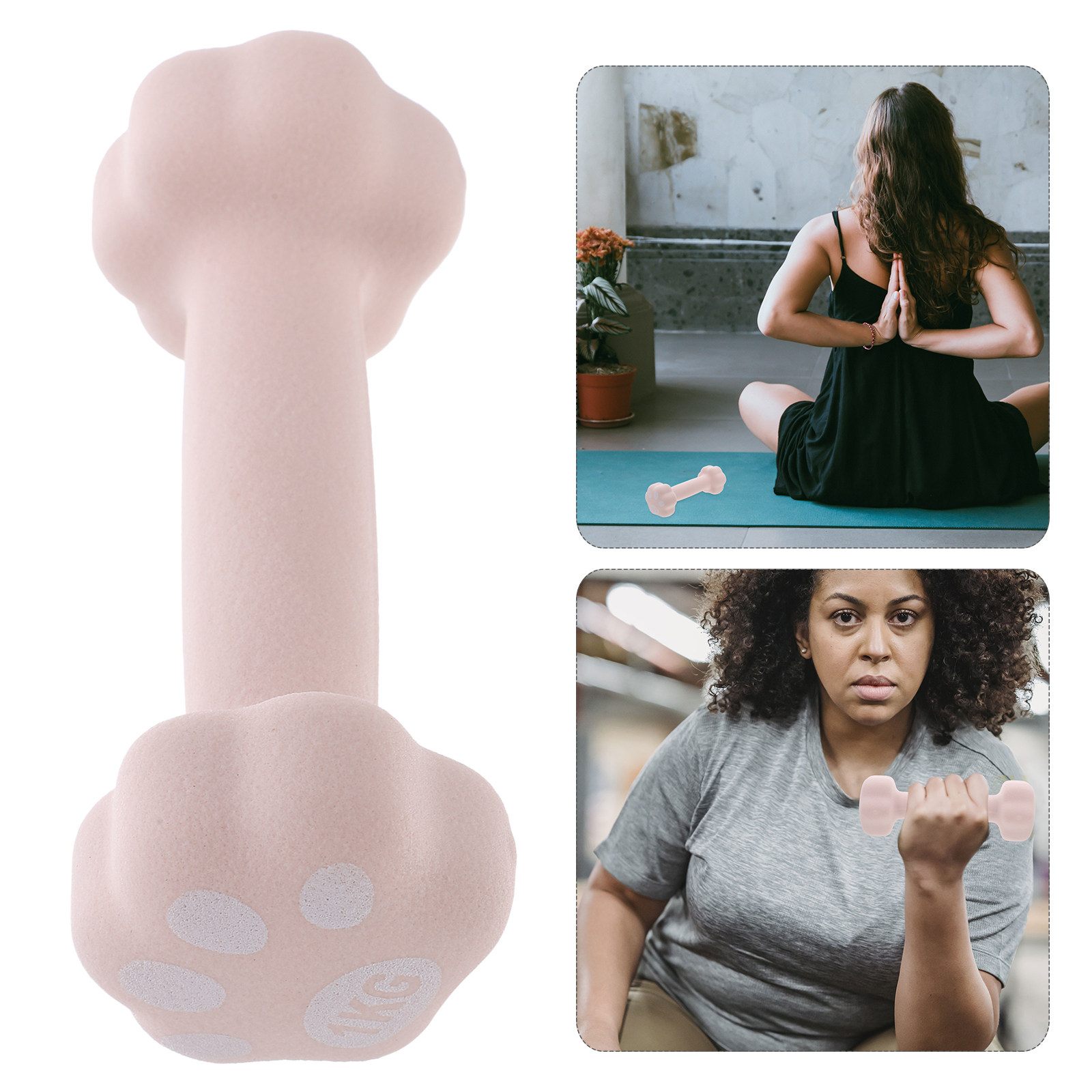 Home Gym No Equipment - ดัมเบลไวนิลแบบจับถนัดมือ น้ำหนัก 1 กิโลกรัม สำหรับผู้หญิง อุปกรณ์ออกกำลังกายที่บ้าน