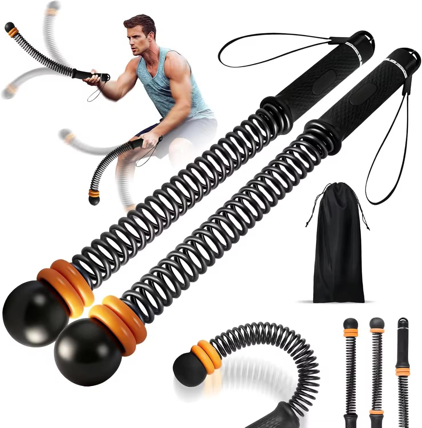 Battle Rope Heavy - เชือกออกกำลังกายไร้สาย 1 คู่ เชือกแบทเทิลโรปสำหรับยิมที่บ้าน อุปกรณ์ออกกำลังกายสำหรับการฝึกความแข็งแรงแบบหนักสำหรับ HIIT