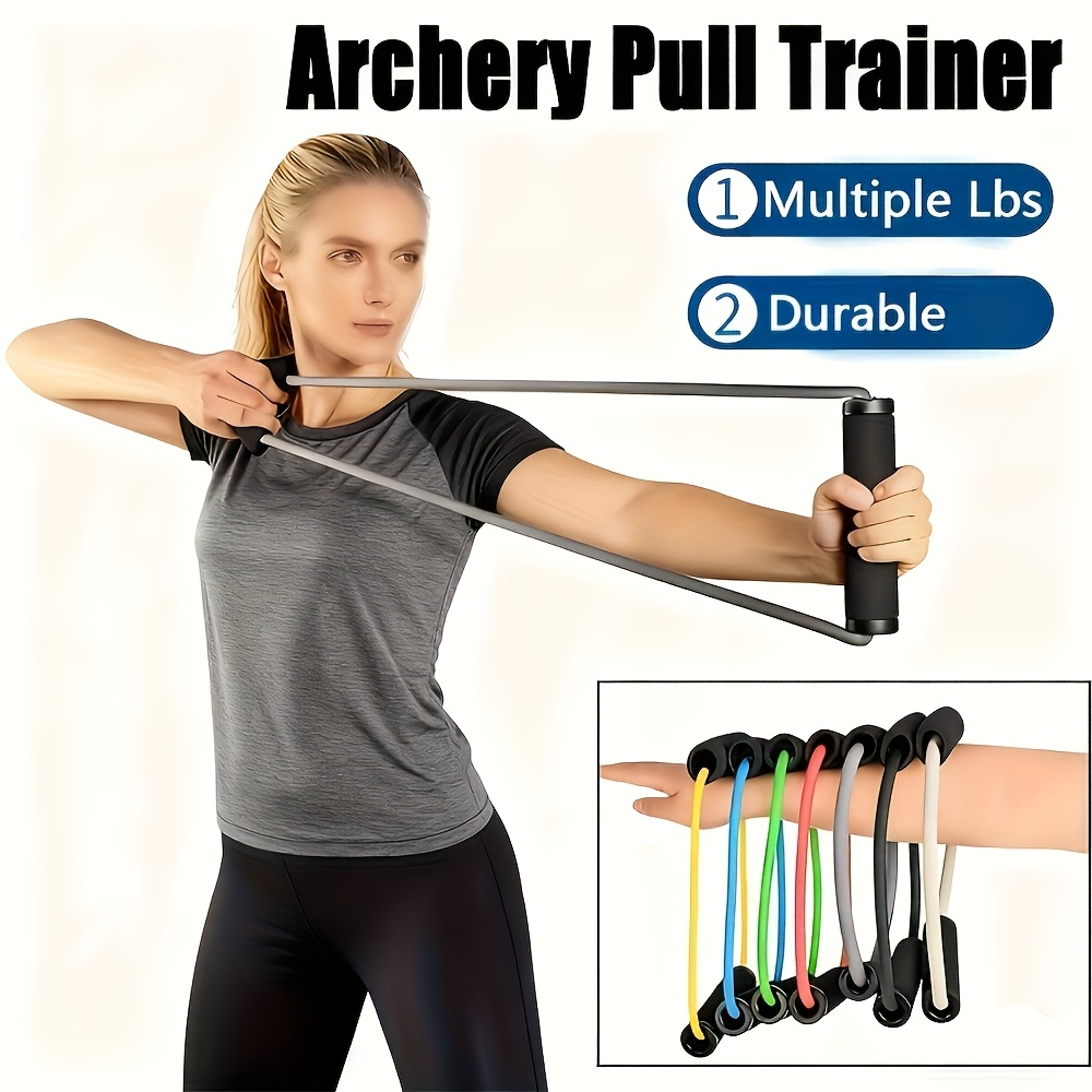 Home Gym Needs - อุปกรณ์ฝึกดึงธนูและลูกศร, สายรัดฝึกความต้านทานแบบพกพา, อุปกรณ์ออกกำลังกายที่บ้านและกลางแจ้ง, ด้ามจับกันลื่นที่ปลอดภัย