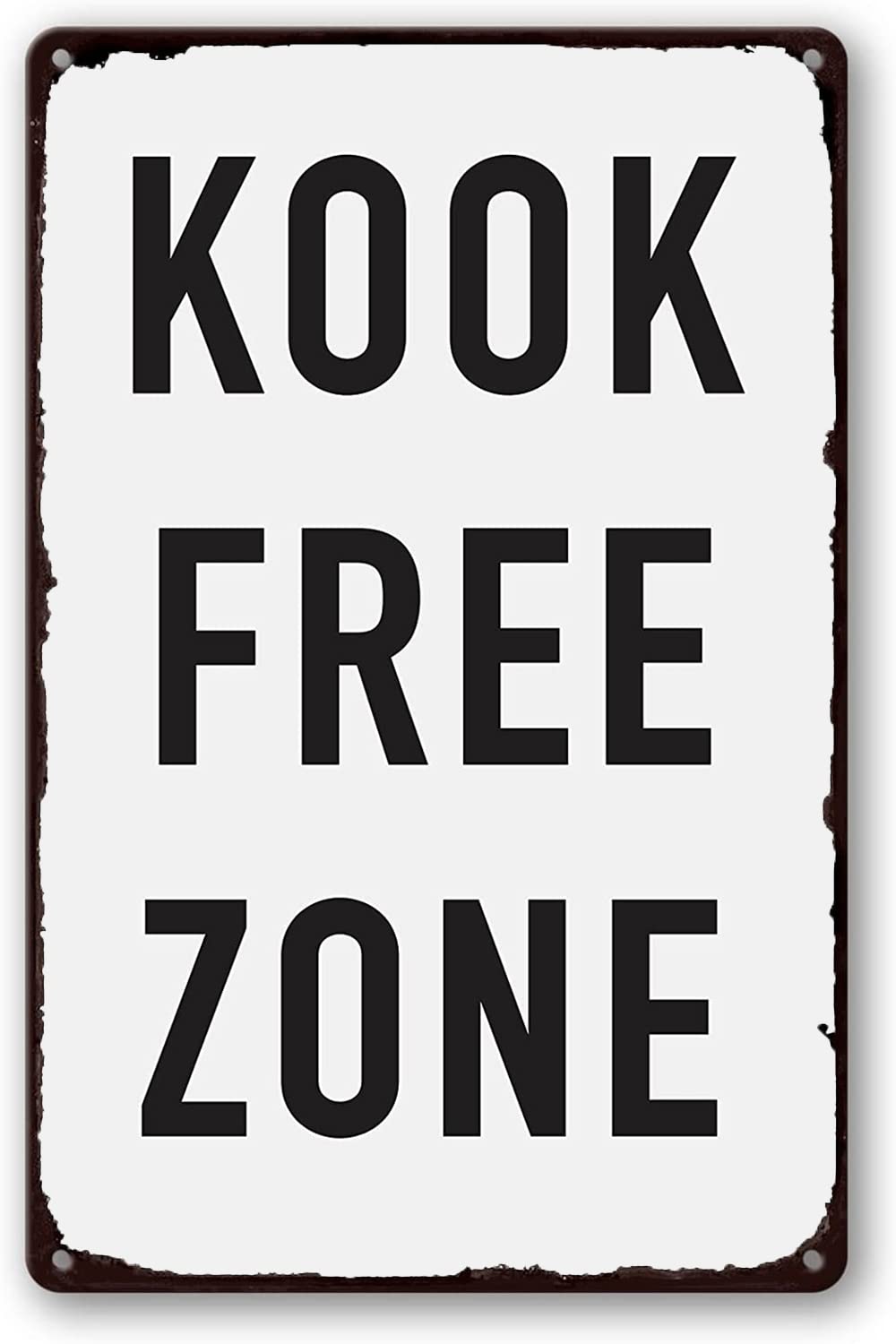 Home Zone Gym - ป้ายโลหะสไตล์วินเทจ Kook Free Zone สำหรับตกแต่งบ้าน คาเฟ่