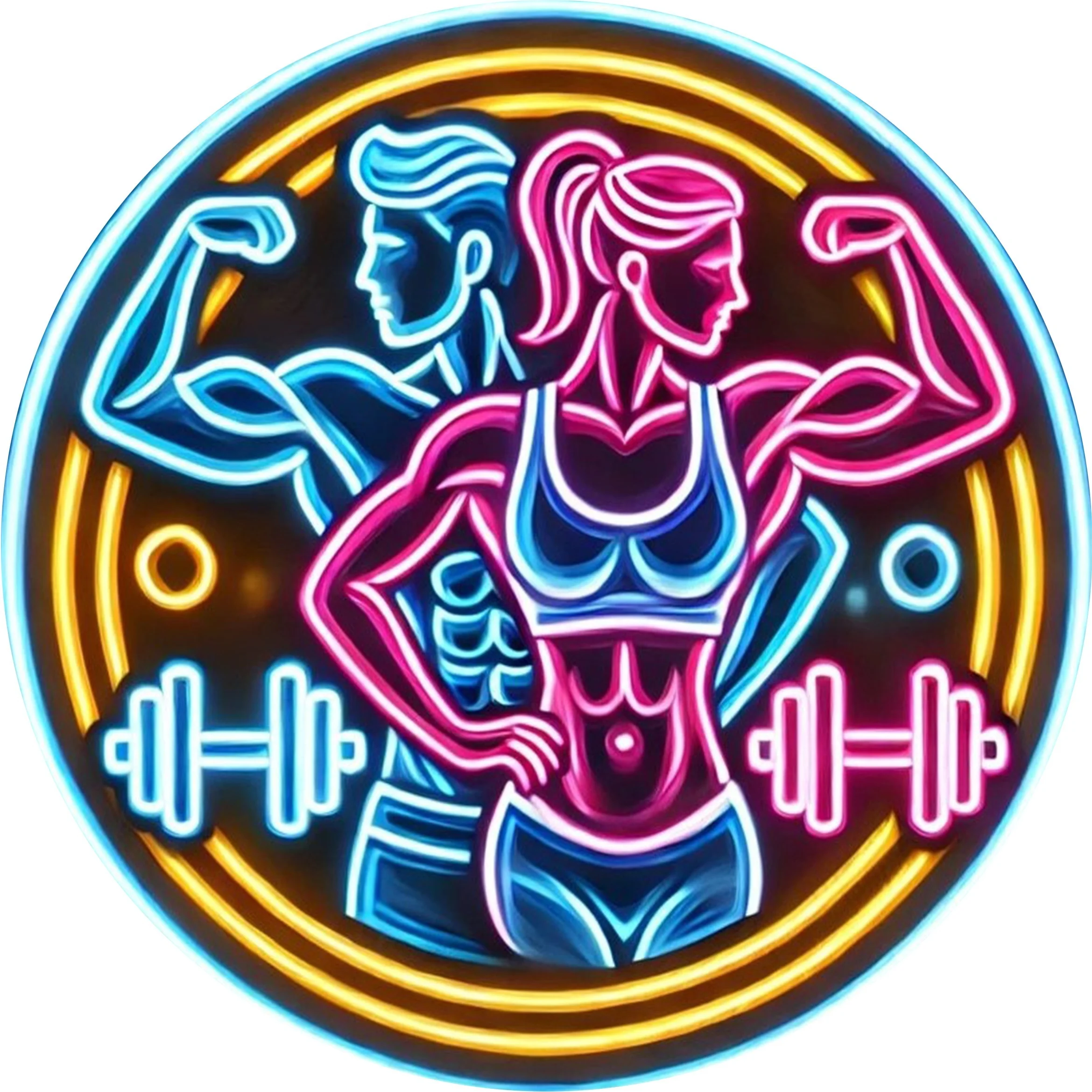 Home Gym Neon Sign - ป้ายโลหะ 2 มิติ ป้ายไฟนีออนสำหรับฟิตเนส ยิม ออกกำลังกาย
