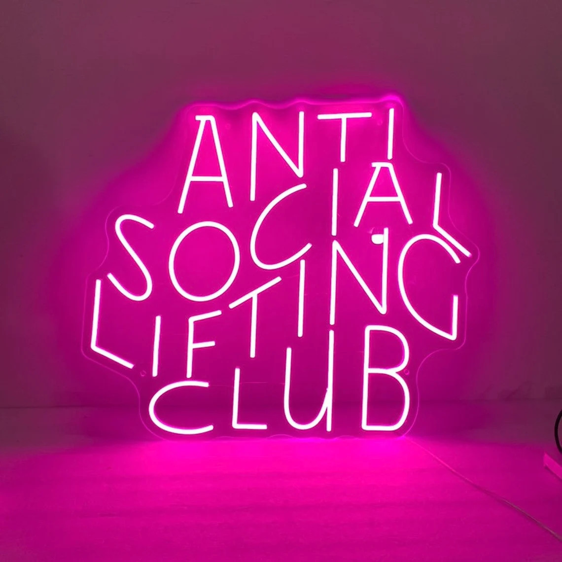 Home Gym Neon Sign - Anti Social Lifting Clubป้ายนีออน,Anti Social Lifting