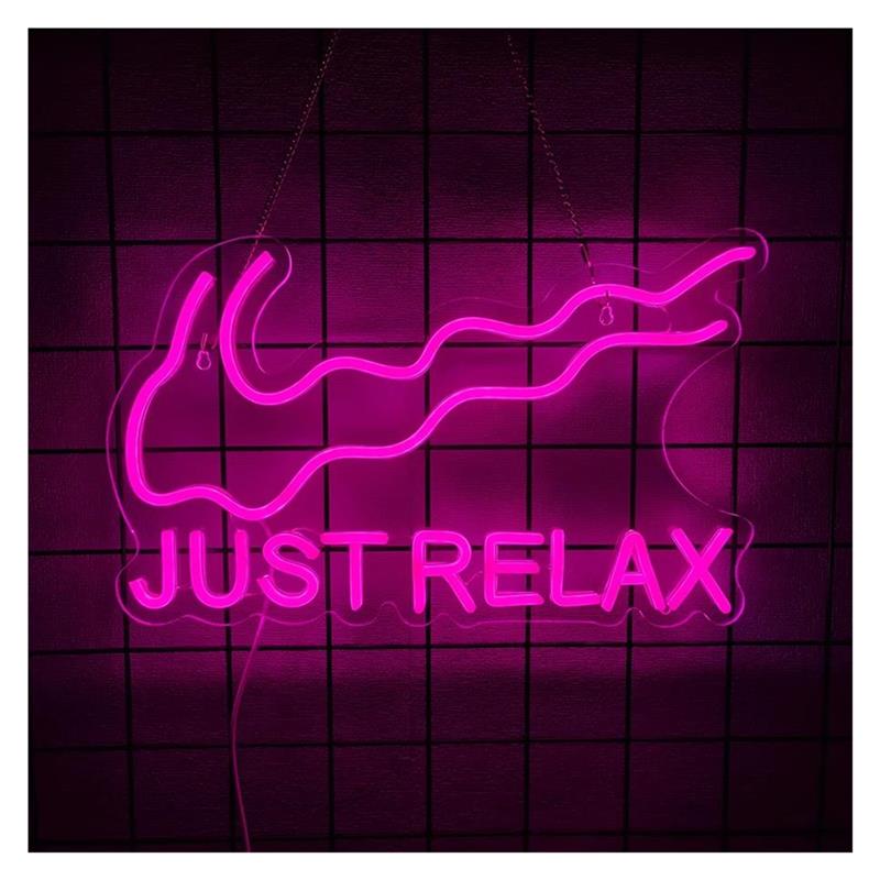 Home Gym Neon Sign - ป้ายไฟนีออน Just Relax สำหรับโยคะ ยิม ร้านค้า