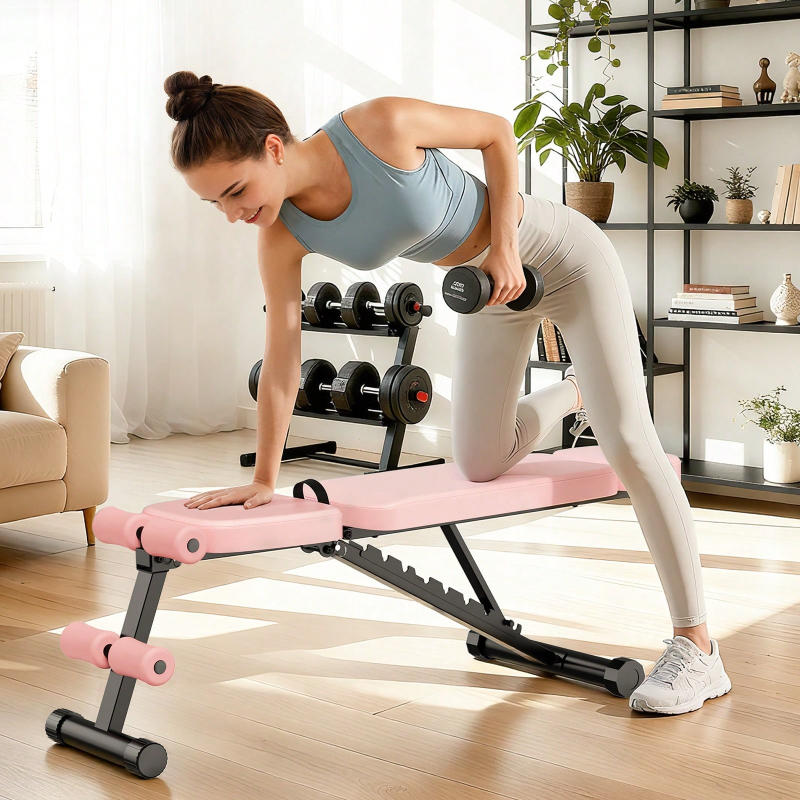 Home Gym Weight - ม้านั่งยกน้ำหนักปรับระดับได้ 9 ระดับ พับเก็บได้ สำหรับออกกำลังกายที่บ้าน เสริมสร้างความแข็งแรงทั่วร่างกาย