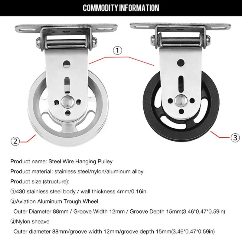 Home Gym Design - ล้อพูลเลย์สแตนเลสแบบหมุนได้ ติดผนัง สำหรับเปลี่ยนอะไหล่ อุปกรณ์ออกกำลังกายที่บ้านแบบกำหนดเอง