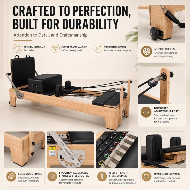 เครื่องพิลาทิสเรฟอร์มเมอร์ไม้เ - Home Gym No Equipment บทวิจารณ์และราคา