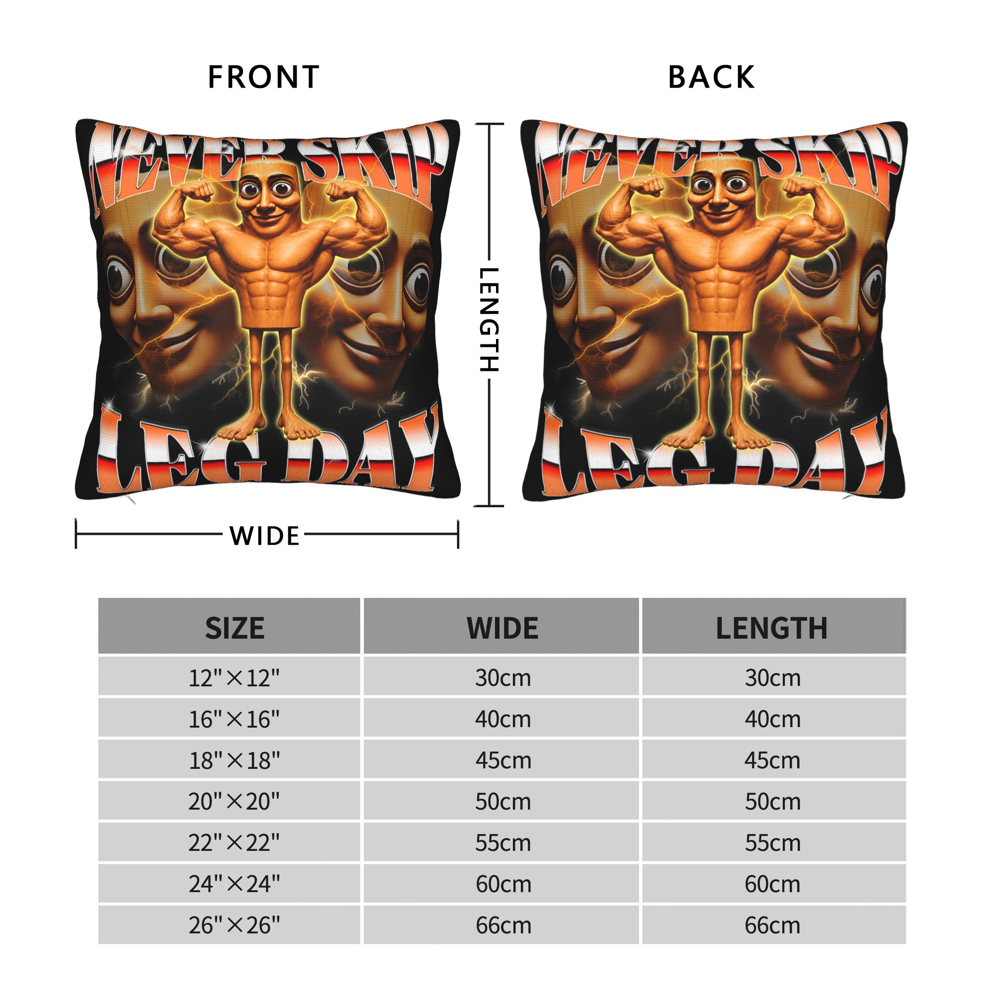 ปลอกหมอนลายมีม Tung Tung Sahur - Home Gym Leg Day บทวิจารณ์และราคา