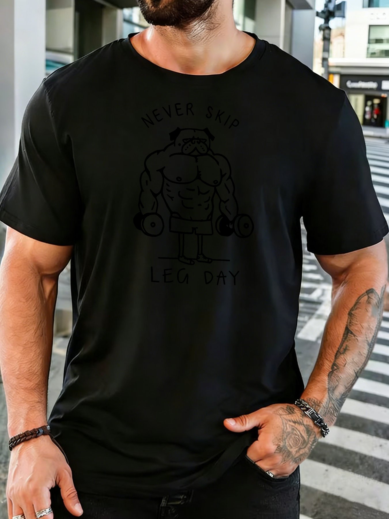 เสื้อยืดคอกลมแขนสั้นผ้าฝ้ายนุ่ - Home Gym Leg Day บทวิจารณ์และราคา