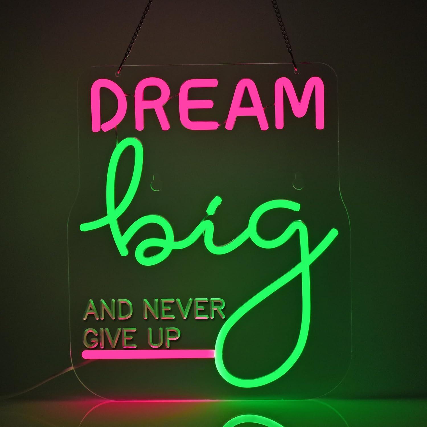 ป้ายไฟนีออน Dream Big พร้อมไฟ  - Home Gym Neon Sign บทวิจารณ์และราคา
