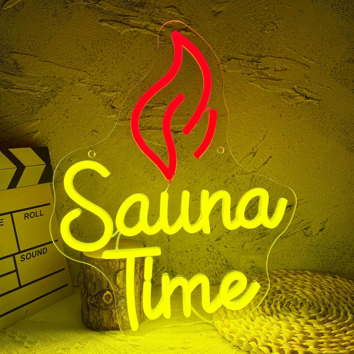 ป้ายไฟนีออน Sauna Time ไฟ LED  - Home Gym Neon Sign บทวิจารณ์และราคา