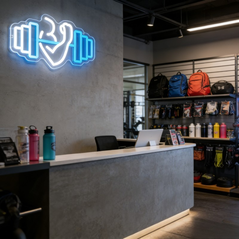 ป้ายไฟนีออนรูปดัมเบลบicep สำหร - Home Gym Neon Sign บทวิจารณ์และราคา
